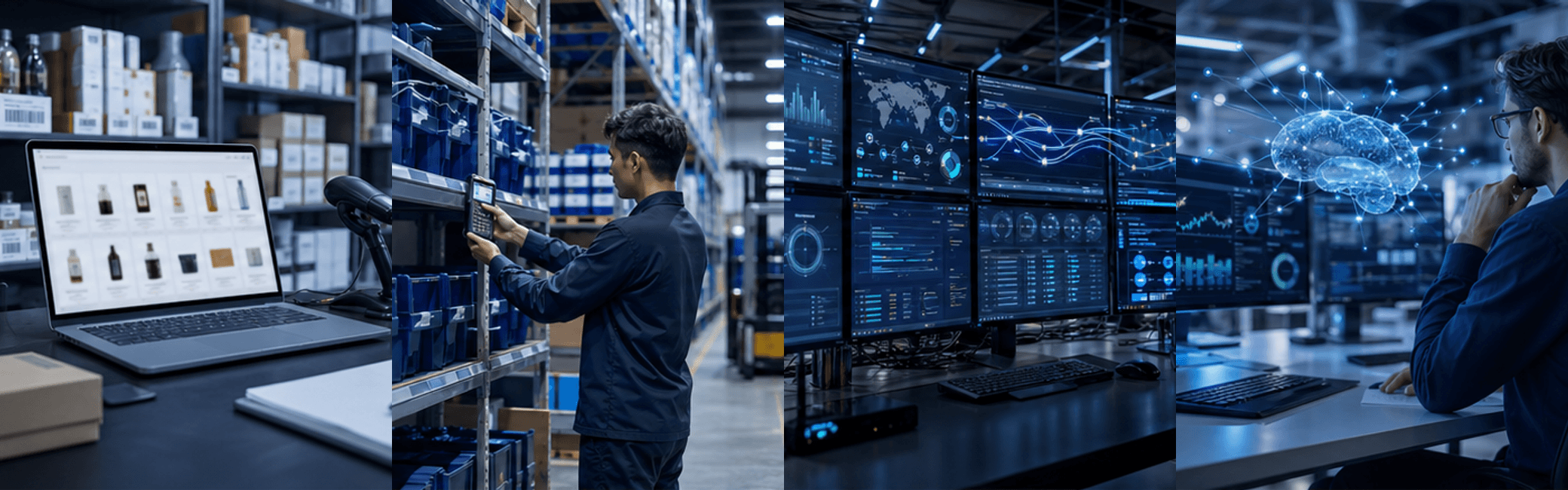 Retail, warehouse and AI operations working together