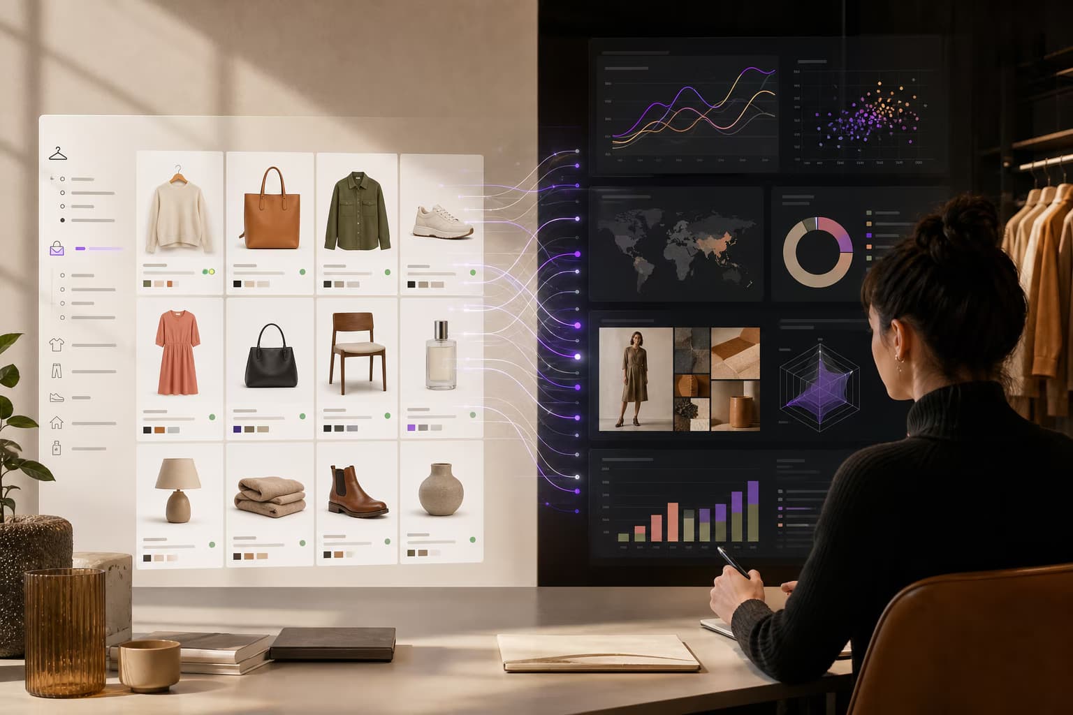 Spazio di lavoro ProductBase e Brain che collega i dati di pianificazione della vendita al dettaglio con il processo decisionale supportato dall'intelligenza artificiale